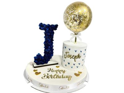 Small Cake with Flower Letter|Giftonclick